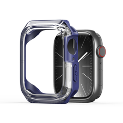 Чехол-бампер с синими вставками от Dux Ducis для часов Apple Watch 45мм на модели 7, 8 и 9 серии, серия Tamo Series Case