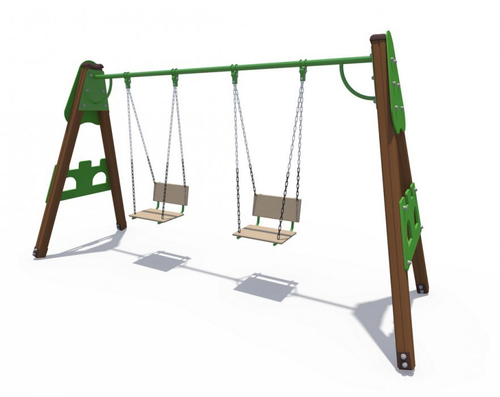 Качели деревянные крепость (сиденье со спинкой) ИО 01162