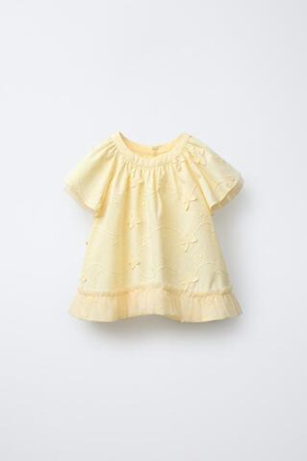 ZARA РУБАШКА С КОРОТКИМИ РУКАВАМИ, СВЕТЛО-ЖЕЛТЫЙ