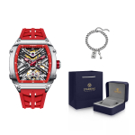 STARKING Steel Core Collection Mechanical Movement Silicone Strap Watch Men"s Watches Black Dial