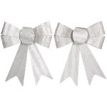 Бант на ёлку «Серебряный блеск» 14 см (набор 2 шт)