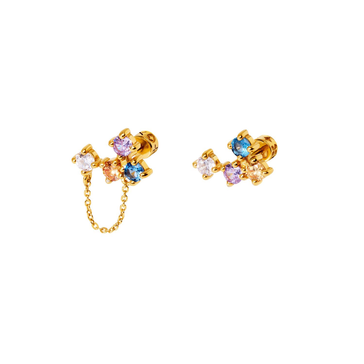 Серьги Gold Multi Constellation Earrings