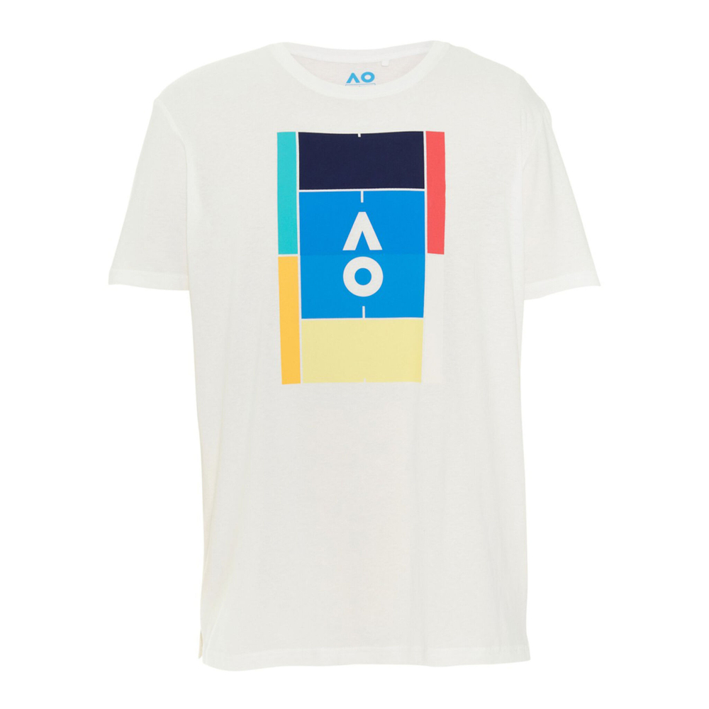 Мужское теннисное поло Australian Open Court Logo T-Shirt Men - White, Multicoloured