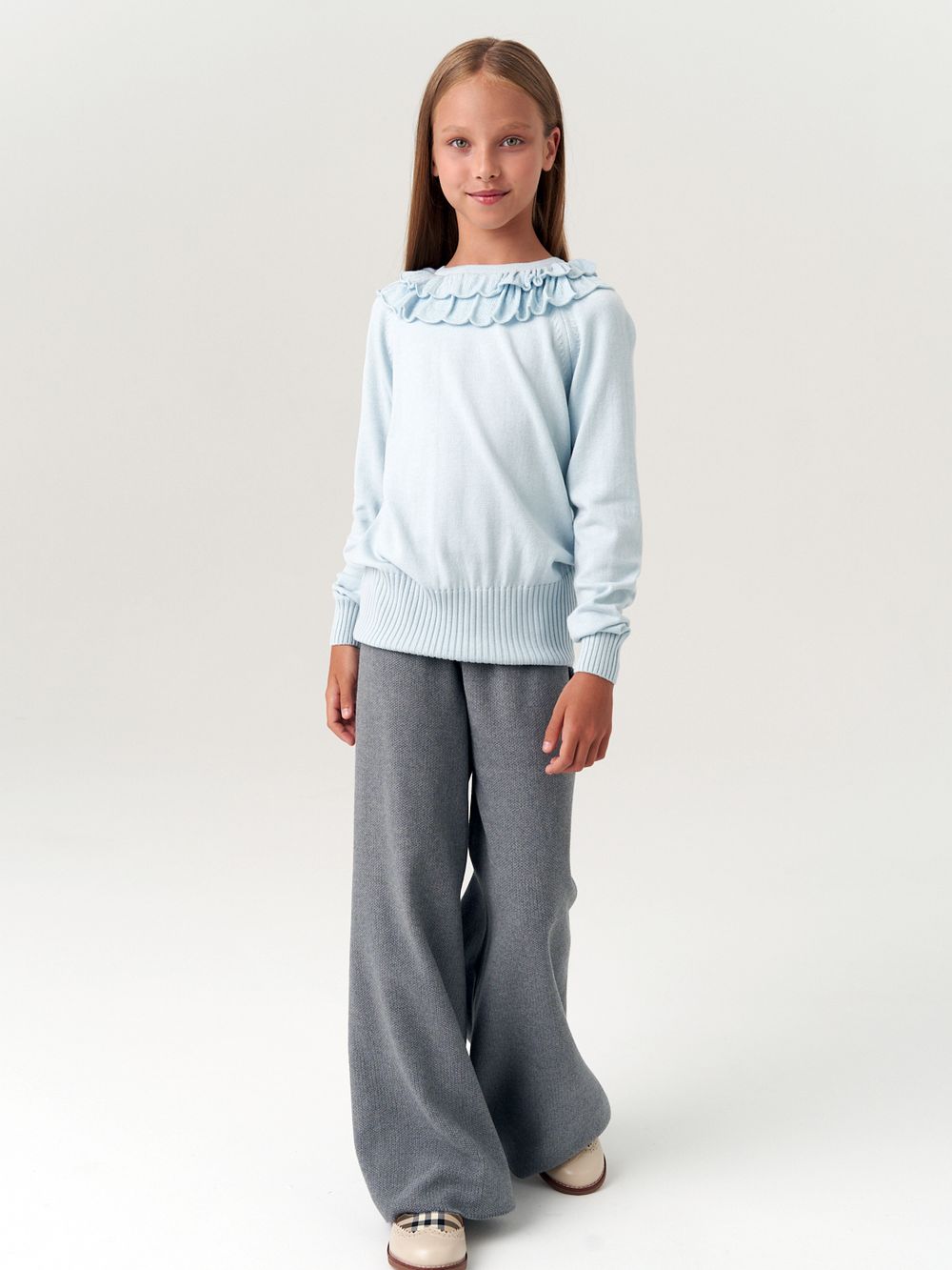 Джемпер школьный для девочки AT997  голубой