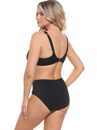 Раздельный купальник Classic Fab с декоративными сборками (Размер: E/L) (Цвет: черный с золотистым)