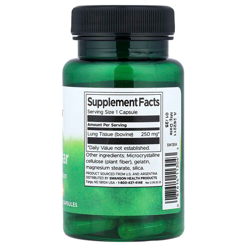 Swanson, Легочных желез, 250 мг, 60 капсул