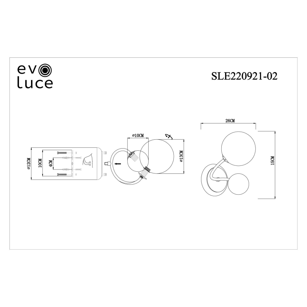 SLE220921-02 Светильник настенный Золотистый/Белый, Янтарный G9 2*5W