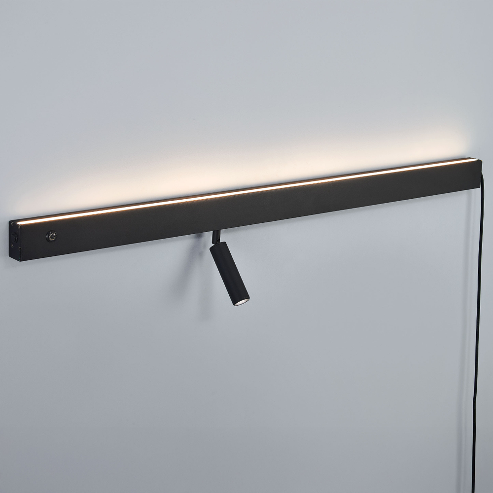 810647 Светильник настенный FIUME SPOT 230V LED 5W(Back light) 130LM 100G+7W(Spot light) 460LM 24G ЧЕРНЫЙ 4000K