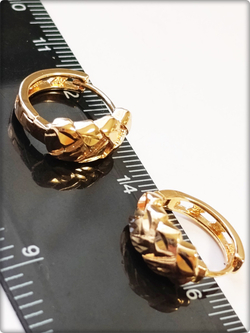 Серьги кольца "Косичка" золотистые