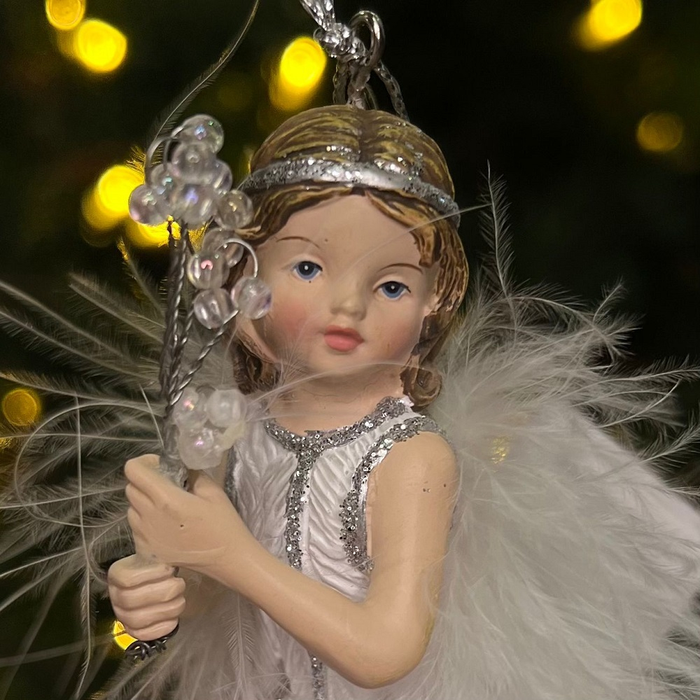 Девочка в белом платье, ёлочное украшение