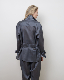 Рубашка из шерсти и шелка серый