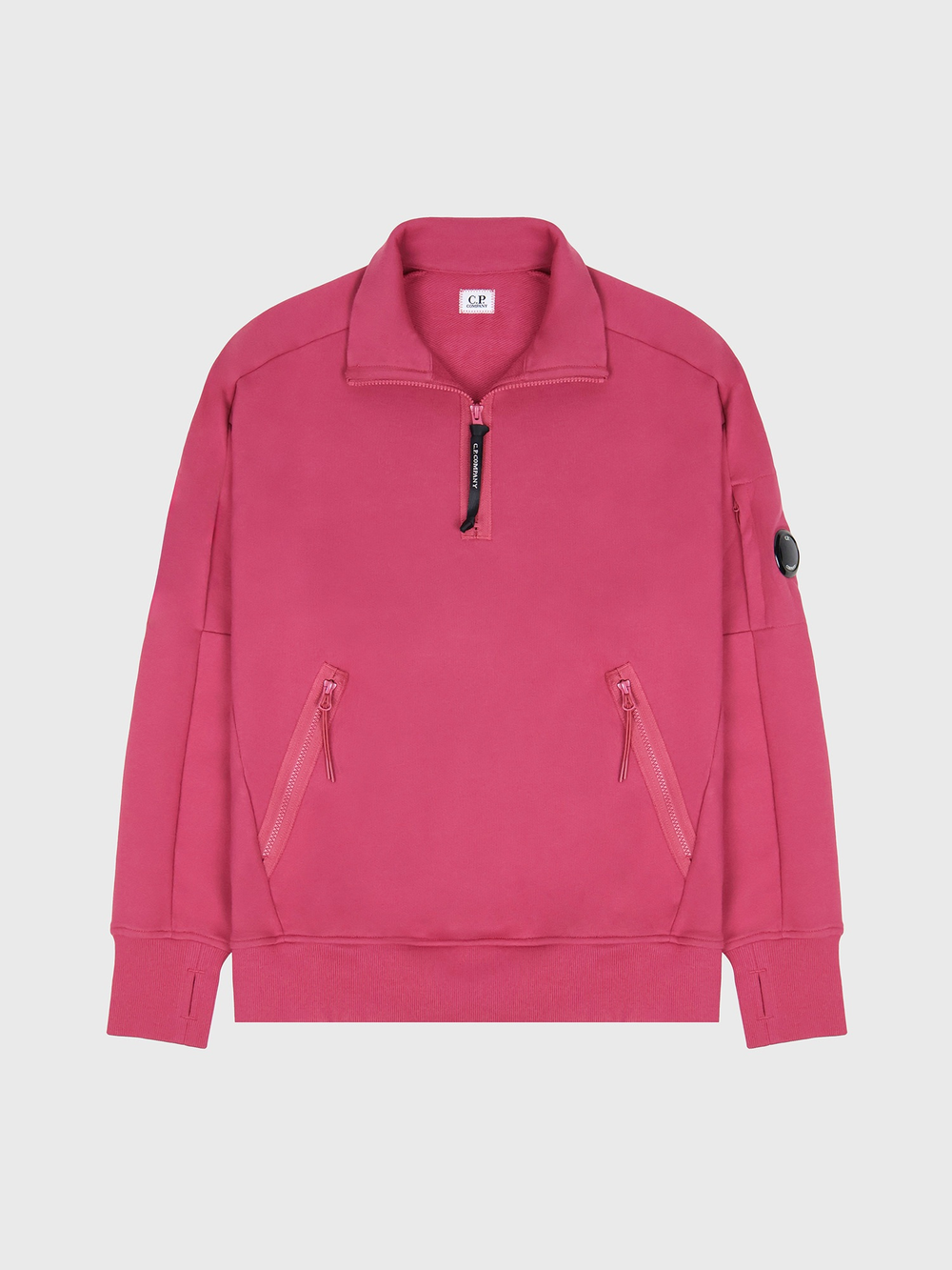 Свитшот на молнии C.P. Company Diagonal Raised Half Zip Rose