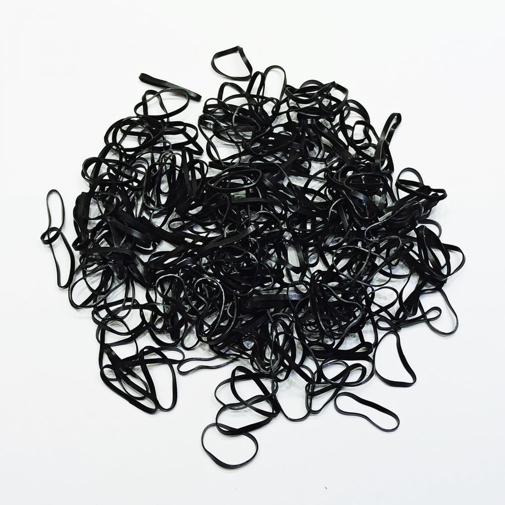 `Силиконовые резинки для волос, диаметр 25 мм, ширина 2,3 мм, цвет: черный (1уп = 10г ~110шт)