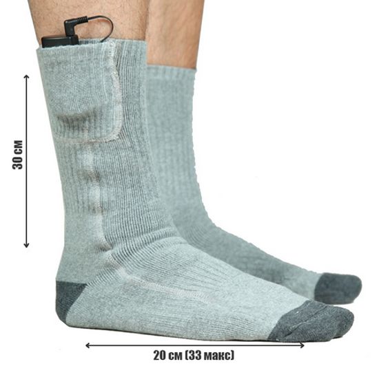 Носки с подогревом RedLaika RL-N-03 (Akk) с аккумуляторами, черные до 6 часов (3400 mAh)