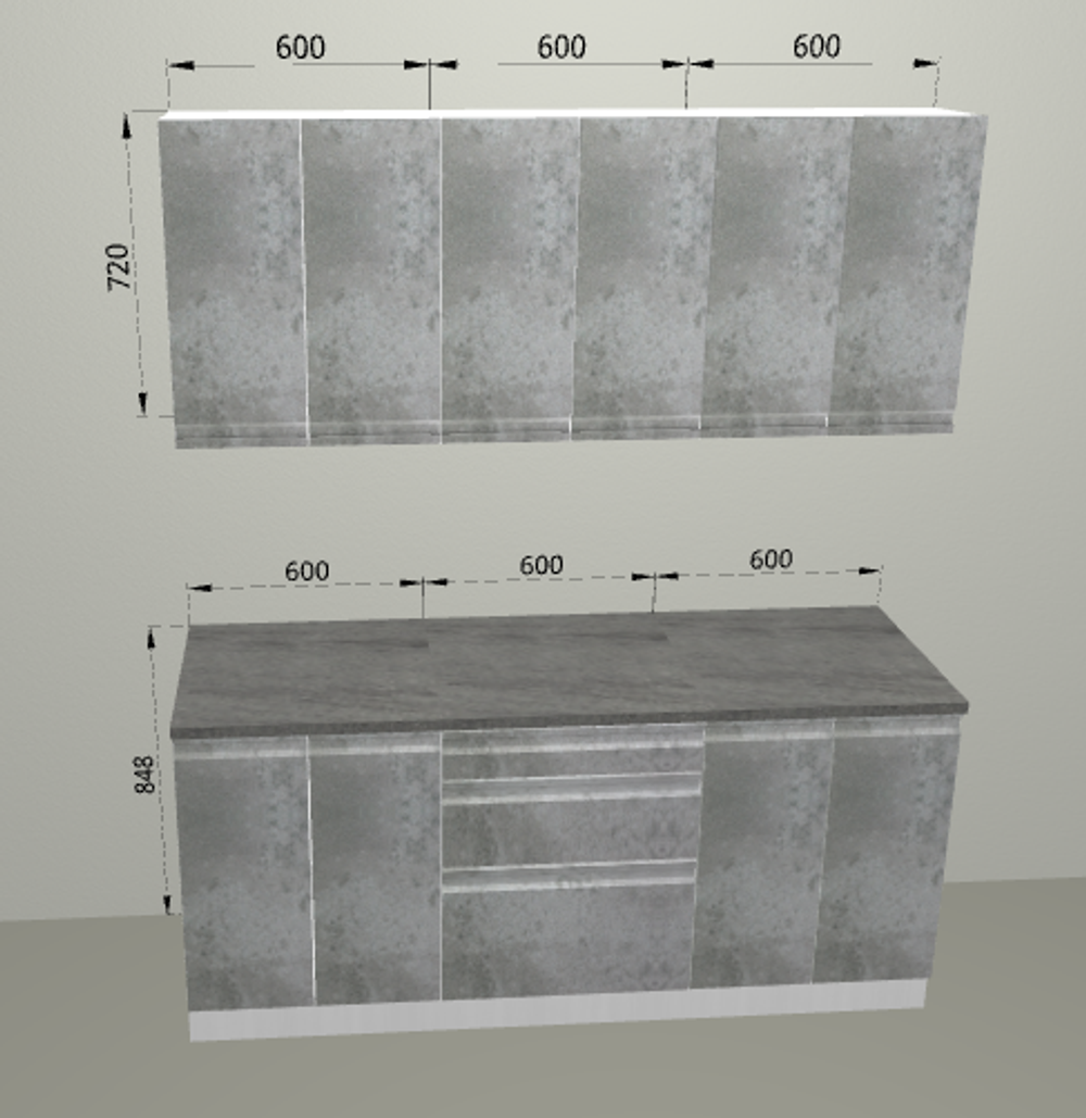 Модульная кухня "Бронкс" 1,8м Доломит