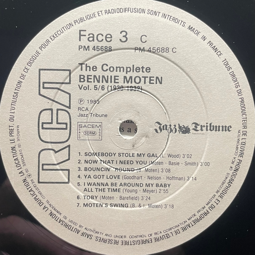 Bennie Moten ‎– The Complete Bennie Moten Vol. 5/6 (1930-1932) 2LP (Франция 1983г.)