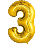 Шар фольгированный Цифра 3 81 см (Золотой)