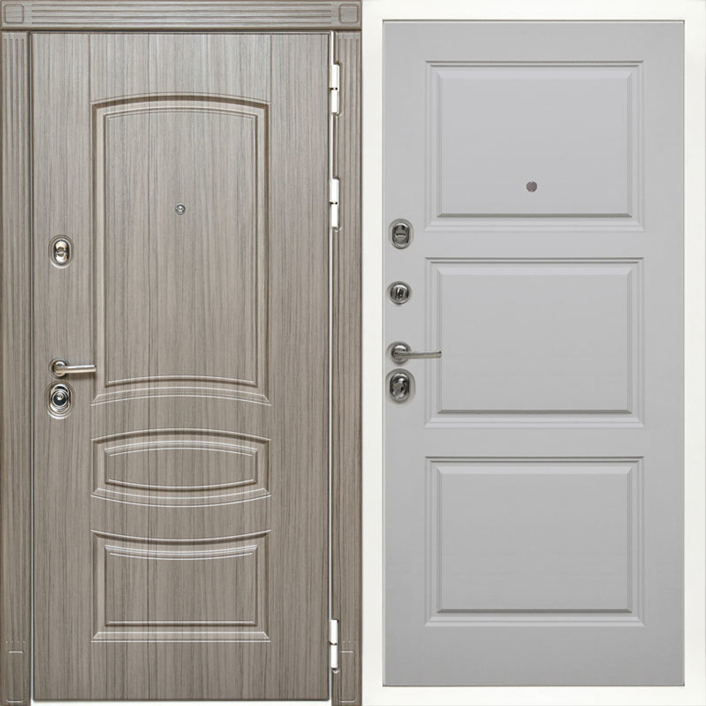 Входная металлическая дверь Сударь МД-42 М9 Силк маус (белая коробка) 3К с шумоизоляцией