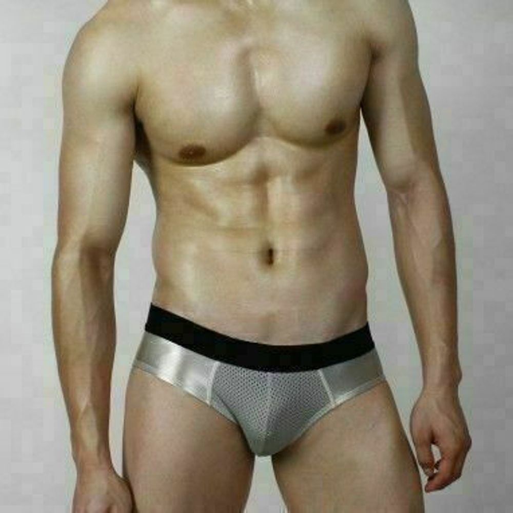 Мужские трусы брифы серебристые Superbody Silver Briefs