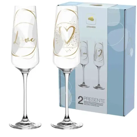 Leonardo Набор из 2 бокалов для шампанского Presente 280 мл Love