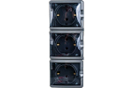 Розетка 3-местная накладная IP54, шторки, 16A-250В, серый Эксперт ЭРА