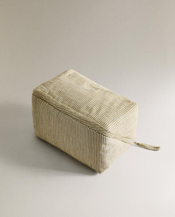 ZARA HOME ДЕТСКАЯ ХЛОПКОВАЯ КОСМЕТИЧКА, ЗЕЛЕНЫЙ