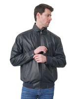 KHIMEONE Мужская кожаная демисезонная куртка (натуральная кожа наппа)