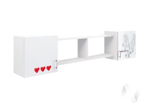 Антресоль Детская Вега NEW Girl (белый/белый глянец холодный)