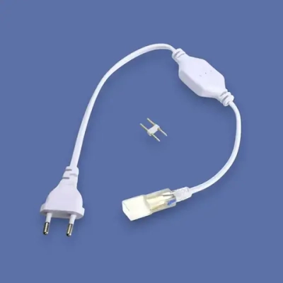 Коннектор для гибкого неона PJ Neon 220в, 8х16 мм, сетевой шнур для неона