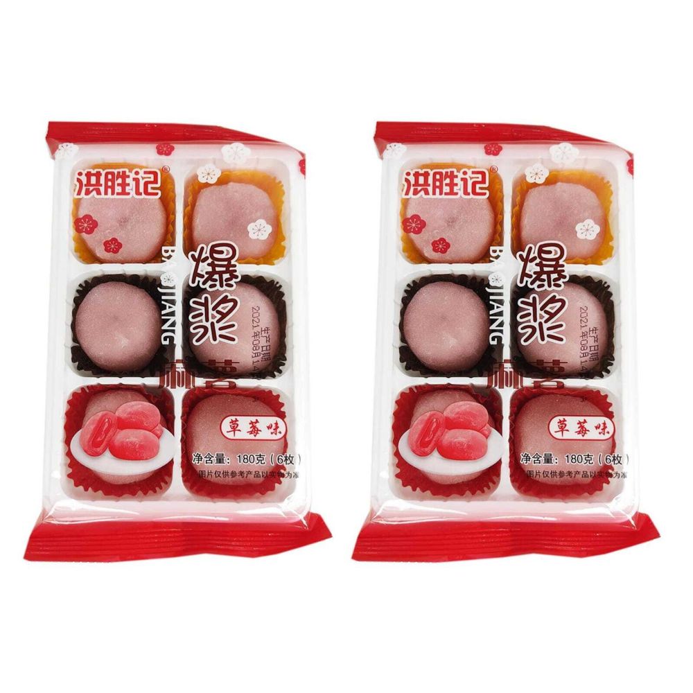 Рисовое пирожное Моти Baojiang со вкусом клубники 180 г, 2 шт