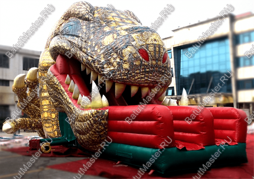 Коммерческий надувной батут "Клыкастый динозавр", 11*9*8 м