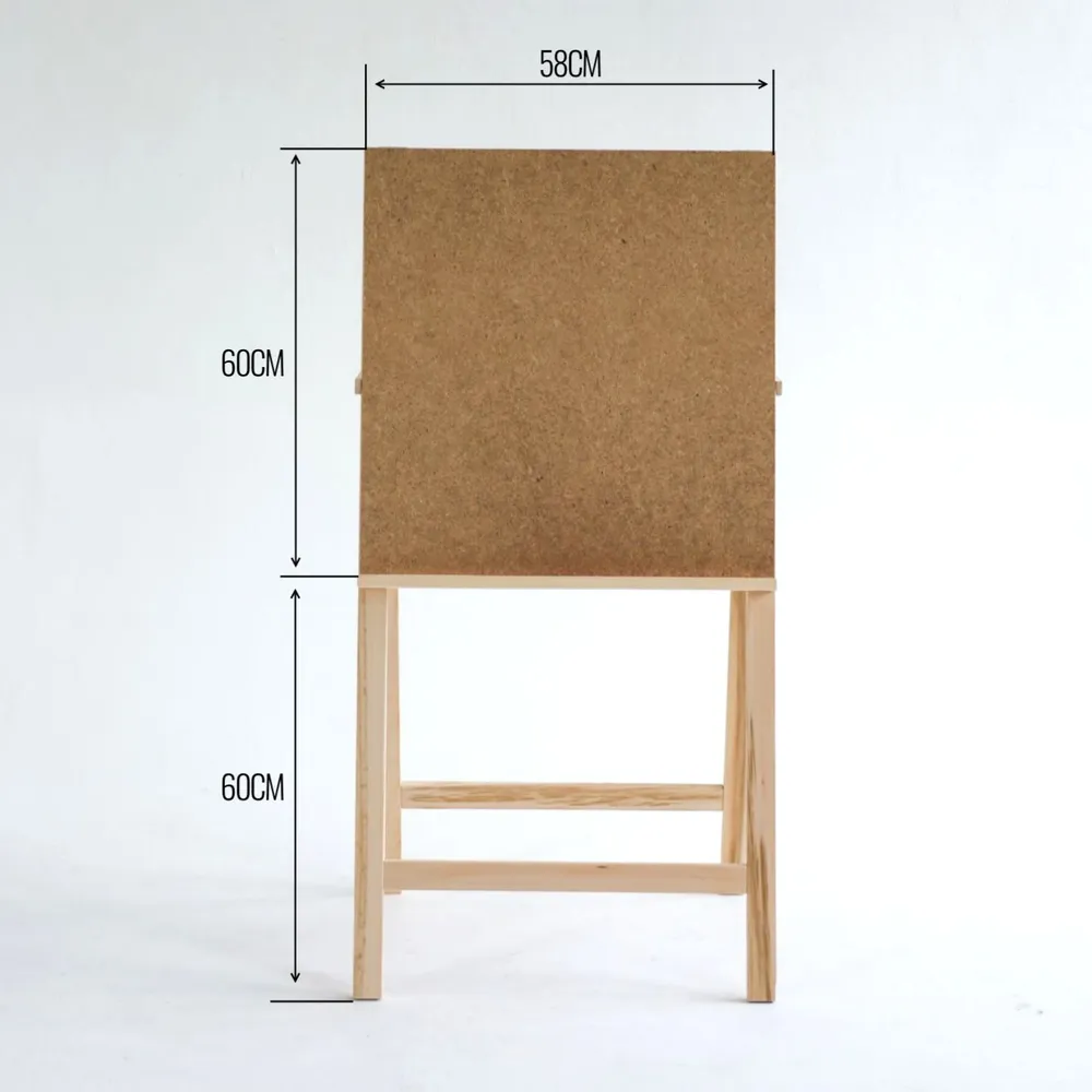 Мольберт односторонний напольный деревянный Хлопушка классическая, рабочая поверхность 600x580 мм