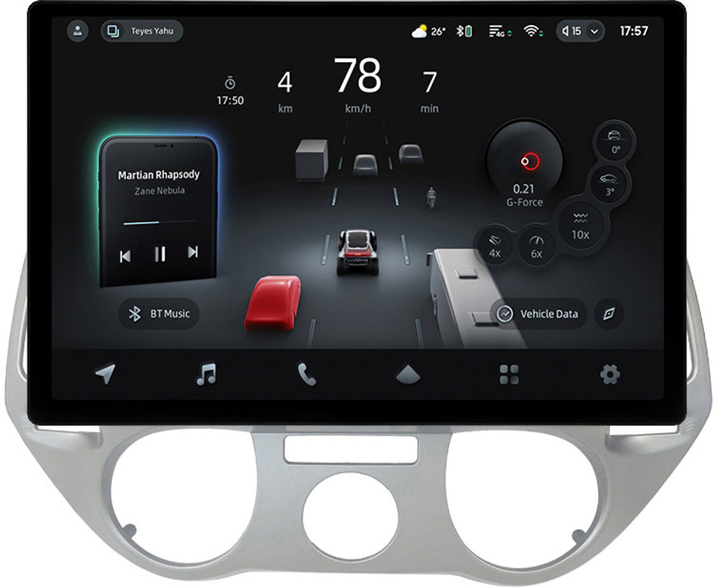 Магнитола для Hyundai i20 2009-2012 (кондиционер) - Teyes CC4-PRO монитор 13" 2K QLED на Android 13, Snapdragon 778G, 8+128, AI, CarPlay, DSP, 4G SIM-слот