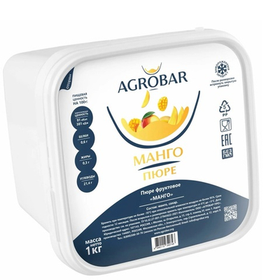 Пюре замороженное Манго «AGROBAR» 1 кг