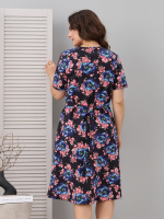 Халат Х-058/синийголубой-пион