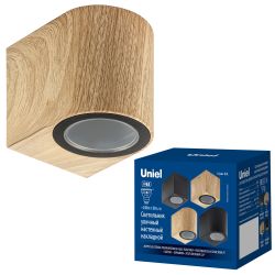 UUL-P51A 6W-GU10 IP65 PINE Светильник уличный. под лампу GU10. Архитектурный накладной. Цвет корпуса сосна. TM Uniel