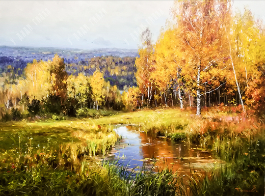 Плотников В. В.Золотая осень. Холст, масло. 2021 г.