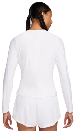 Женская теннисная футболкаNike Court Advantage Dri-Fit 1/4-Zip Tennis Mid Layer - white/black