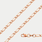 Цепь плетения "Фигаро" из розового золота 585 пробы без вставок (арт. НЦ 12-012 0.80)