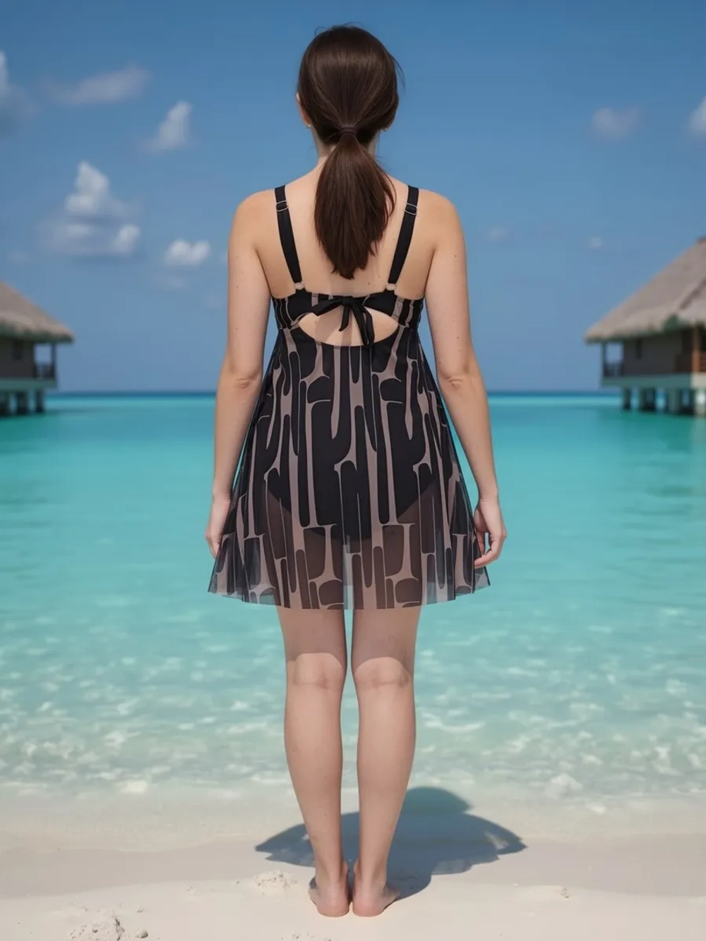 Купальник-платье слитный большой размер