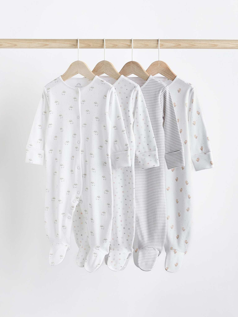 Комбинезон / Cлип для малышей Next K79-483, 4 шт., Белый