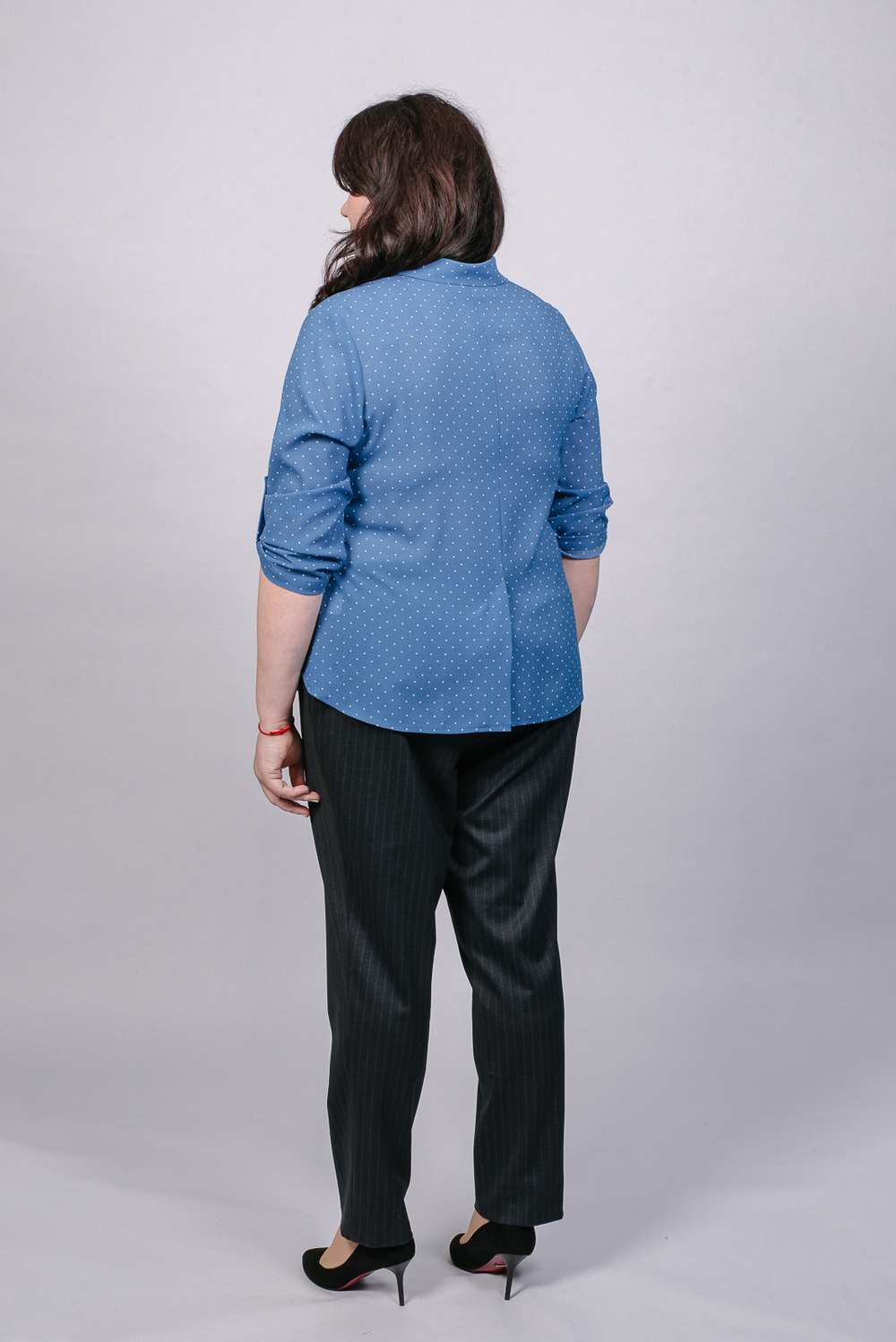 Блузка 2623ЛП, мор.волна/бел.г #84МВБ092623ЛП