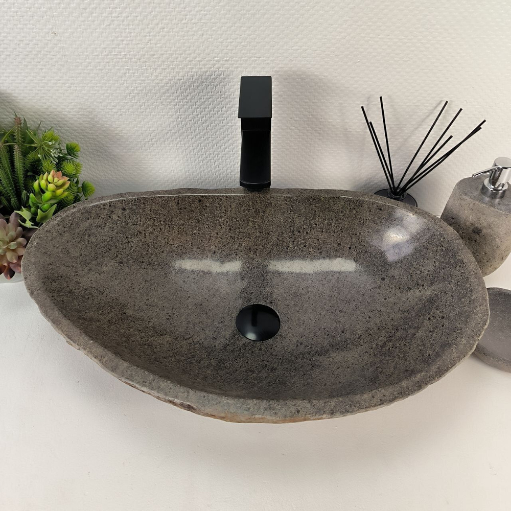 Каменная раковина из речного камня RS-05153 (61*38*14) 0858 из натурального камня