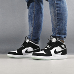 Jordan 1 Mid White Black Teal Tint GS