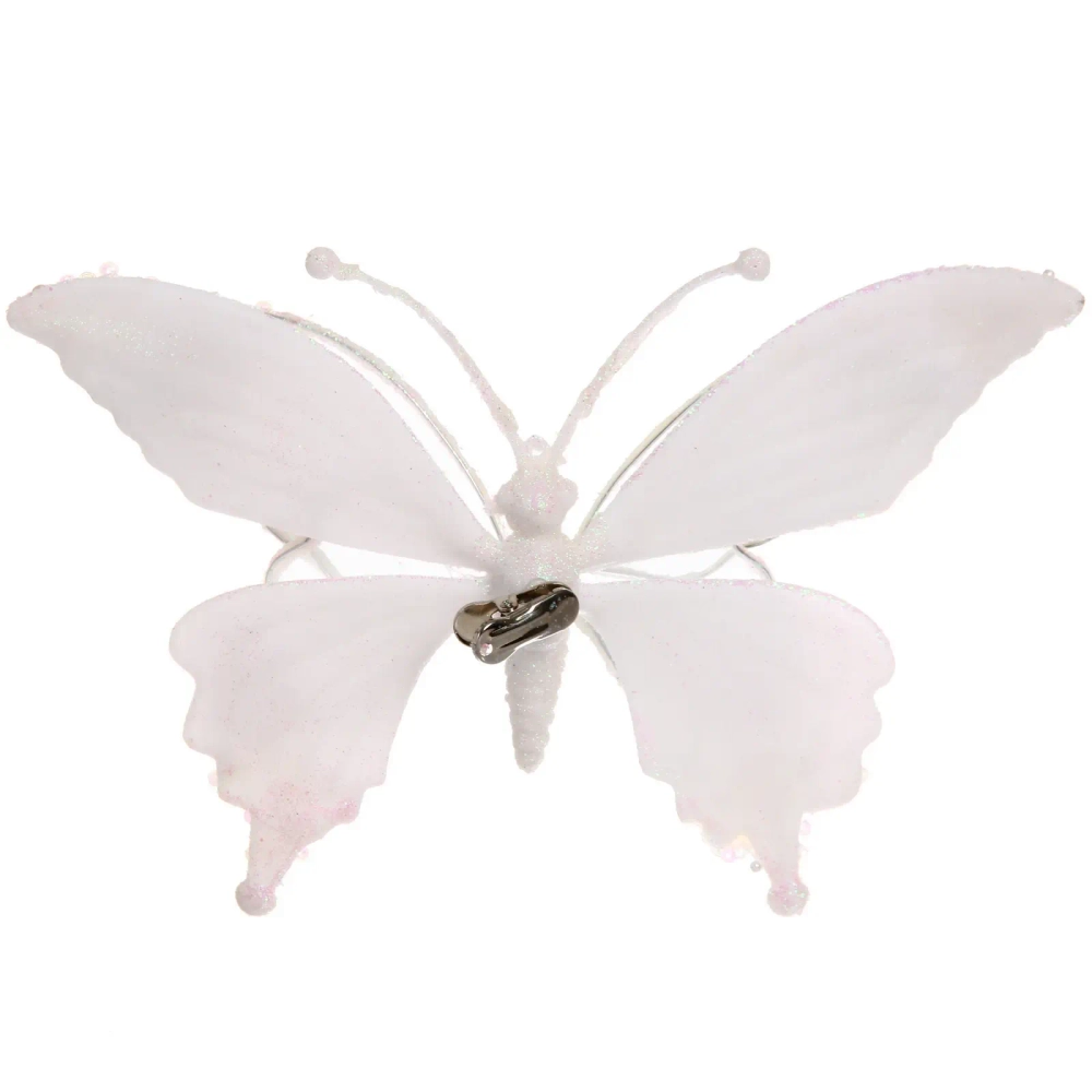 Украшение новогоднее «Бабочка - Изящный полет» 24.5*9*17 см, Белый