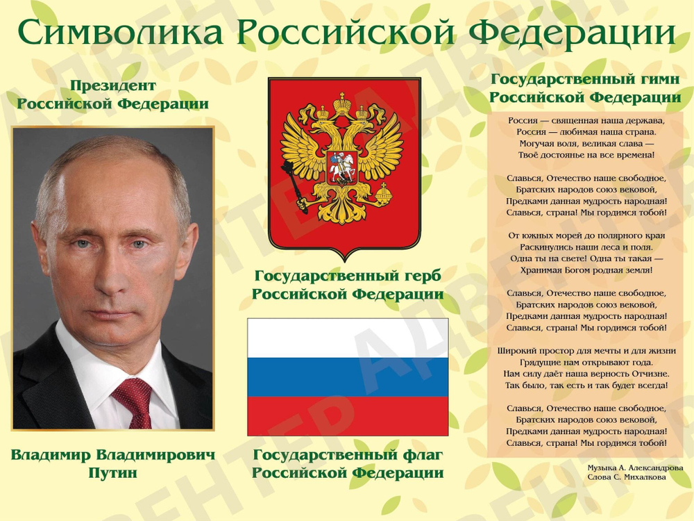 Стенд Символика Российской Федерации 1825