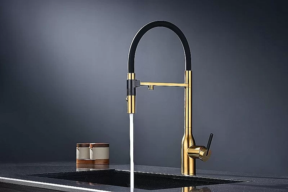 Смеситель для кухни Paulmark Magneto One Ma213188-BG брашированное золото
