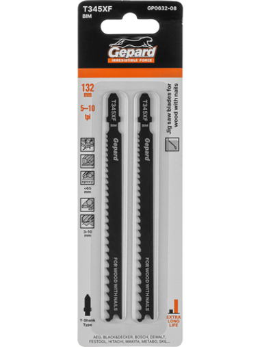 Пилка лобз. по дереву с гвоздями T345XF (2 шт.) GEPARD