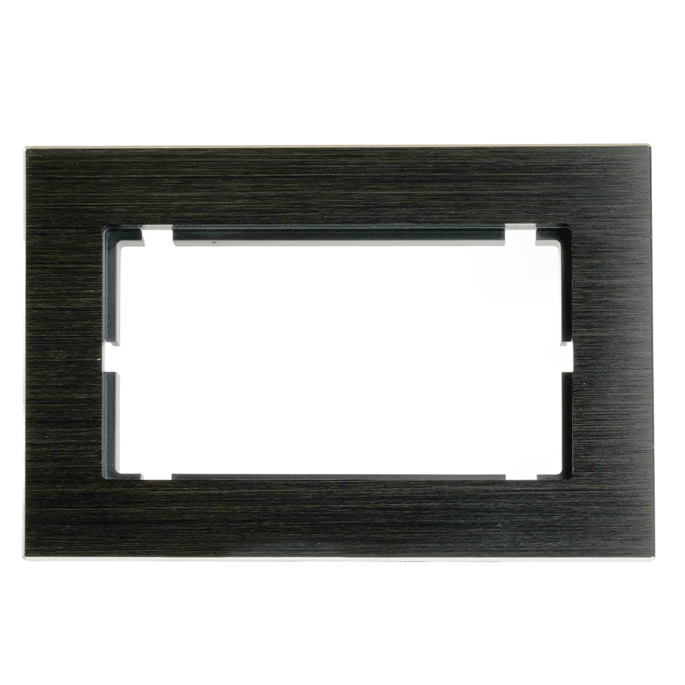 Рамка 2-местная (без перемычки), металл, STEKKER, MFR00-7012-05, серия Катрин, черный 50032