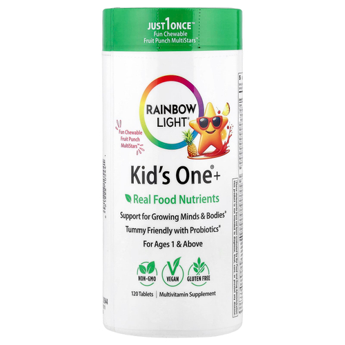 Rainbow Light, Kid's One+®, жевательные таблетки для детей от 1 года, фруктовый пунш, 120 таблеток